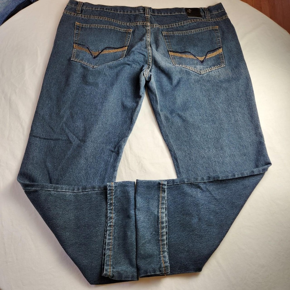 Alpha 17 Mens Blue Denim Jeans Size 44 Vintage Y2K Baggy Skater 90s Hip Hop